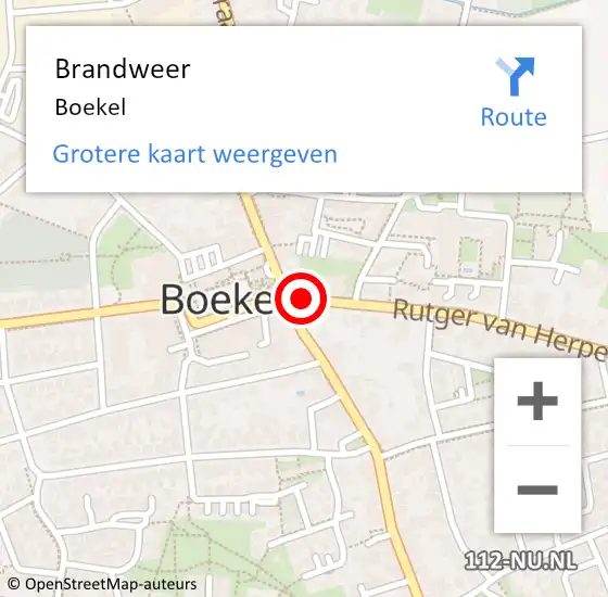 Locatie op kaart van de 112 melding: Brandweer Boekel op 14 juni 2021 18:00