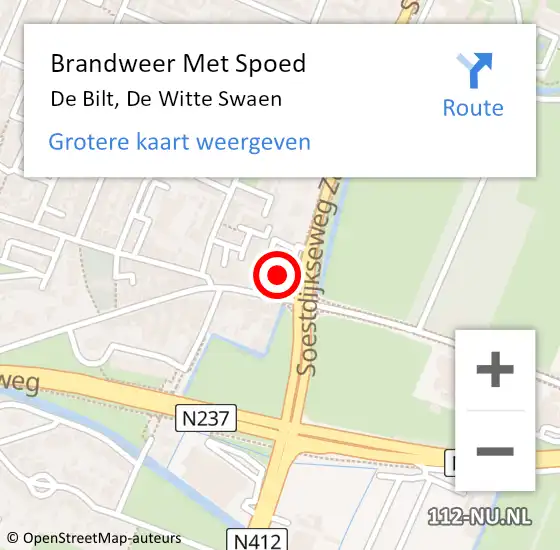 Locatie op kaart van de 112 melding: Brandweer Met Spoed Naar De Bilt, De Witte Swaen op 14 juni 2021 18:08