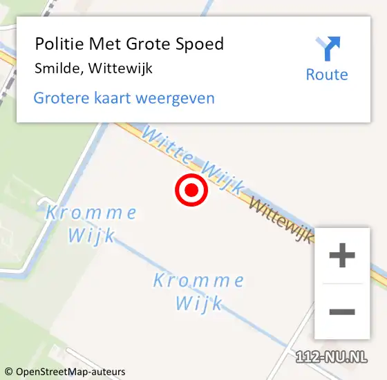 Locatie op kaart van de 112 melding: Politie Met Grote Spoed Naar Smilde, Wittewijk op 14 juni 2021 18:10