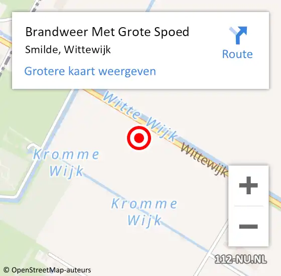 Locatie op kaart van de 112 melding: Brandweer Met Grote Spoed Naar Smilde, Wittewijk op 14 juni 2021 18:12