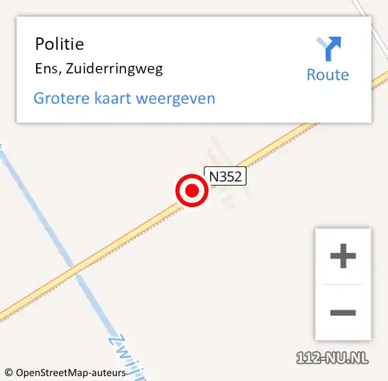Locatie op kaart van de 112 melding: Politie Ens, Zuiderringweg op 14 juni 2021 18:26