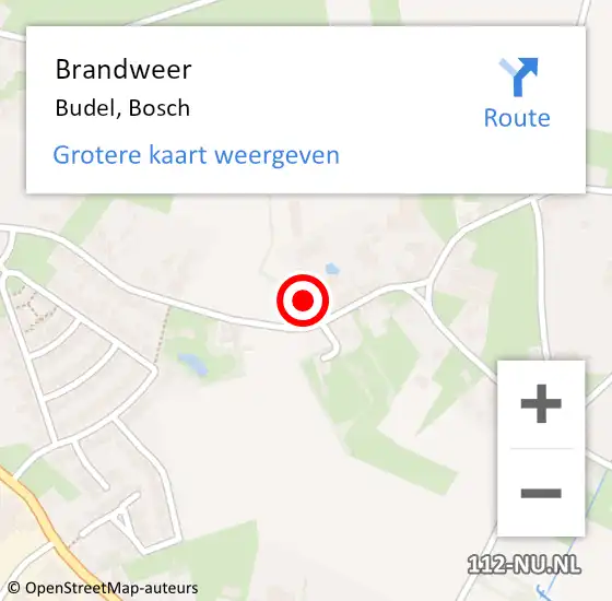 Locatie op kaart van de 112 melding: Brandweer Budel, Bosch op 14 juni 2021 19:00