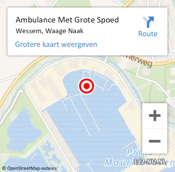 Locatie op kaart van de 112 melding: Ambulance Met Grote Spoed Naar Wessem, Waage Naak op 14 juni 2021 20:32