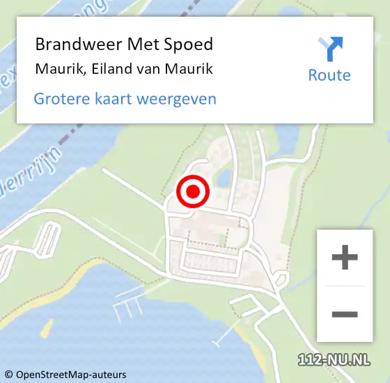 Locatie op kaart van de 112 melding: Brandweer Met Spoed Naar Maurik, Eiland van Maurik op 14 juni 2021 21:02