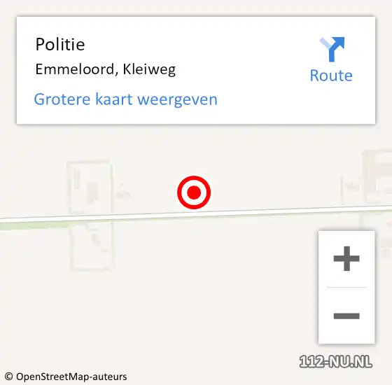 Locatie op kaart van de 112 melding: Politie Emmeloord, Kleiweg op 14 juni 2021 21:17