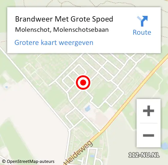 Locatie op kaart van de 112 melding: Brandweer Met Grote Spoed Naar Molenschot, Molenschotsebaan op 14 juni 2021 23:02