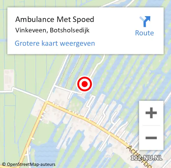 Locatie op kaart van de 112 melding: Ambulance Met Spoed Naar Vinkeveen, Botsholsedijk op 14 juni 2021 23:06