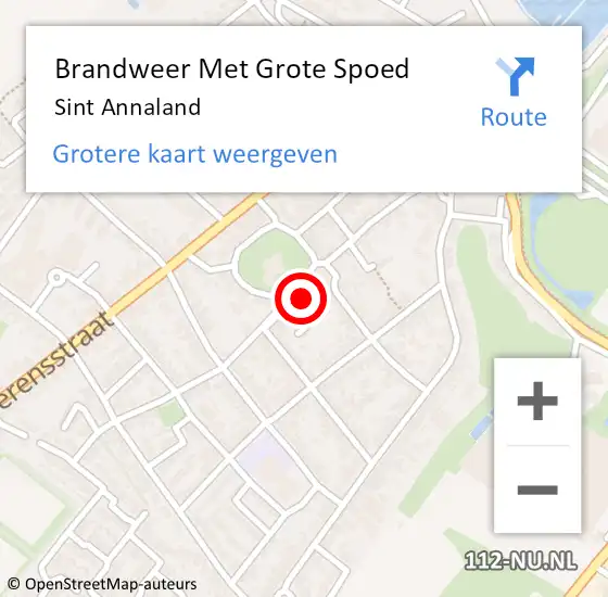 Locatie op kaart van de 112 melding: Brandweer Met Grote Spoed Naar Sint Annaland op 14 juni 2021 23:13