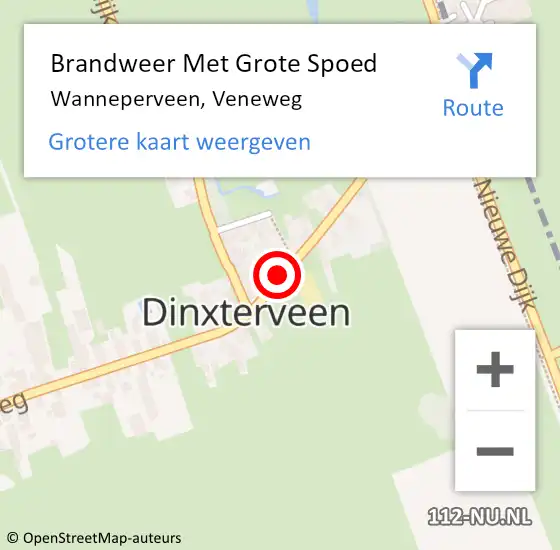 Locatie op kaart van de 112 melding: Brandweer Met Grote Spoed Naar Wanneperveen, Veneweg op 14 juni 2021 23:56