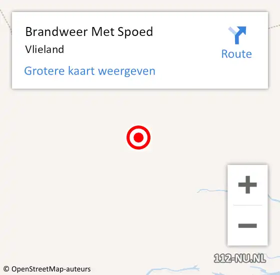 Locatie op kaart van de 112 melding: Brandweer Met Spoed Naar Vlieland op 15 juni 2021 00:12