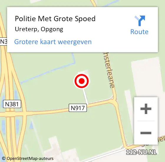 Locatie op kaart van de 112 melding: Politie Met Grote Spoed Naar Ureterp, Opgong op 15 juni 2021 01:51