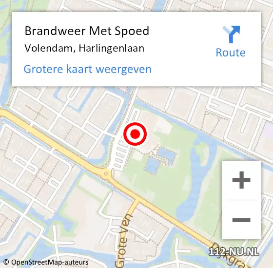 Locatie op kaart van de 112 melding: Brandweer Met Spoed Naar Volendam, Harlingenlaan op 15 juni 2021 02:48