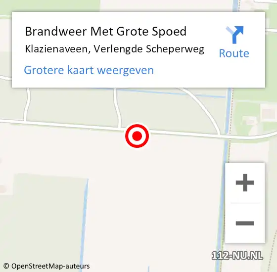 Locatie op kaart van de 112 melding: Brandweer Met Grote Spoed Naar Klazienaveen, Verlengde Scheperweg op 15 juni 2021 04:55