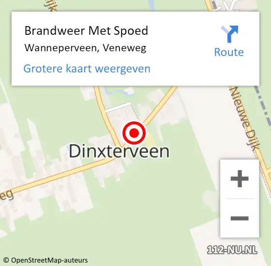 Locatie op kaart van de 112 melding: Brandweer Met Spoed Naar Wanneperveen, Veneweg op 15 juni 2021 05:37