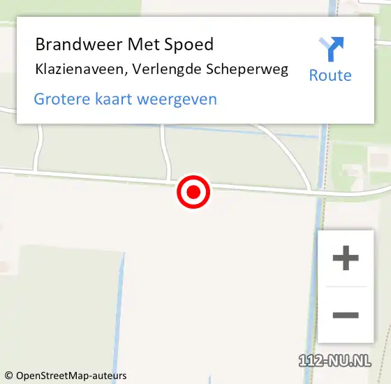 Locatie op kaart van de 112 melding: Brandweer Met Spoed Naar Klazienaveen, Verlengde Scheperweg op 15 juni 2021 05:48