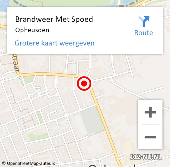 Locatie op kaart van de 112 melding: Brandweer Met Spoed Naar Opheusden op 15 juni 2021 06:24