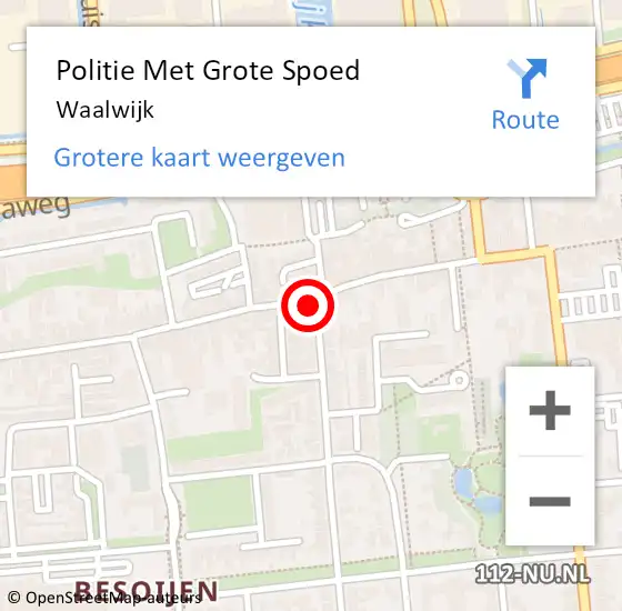 Locatie op kaart van de 112 melding: Politie Met Grote Spoed Naar Waalwijk op 15 juni 2021 07:09