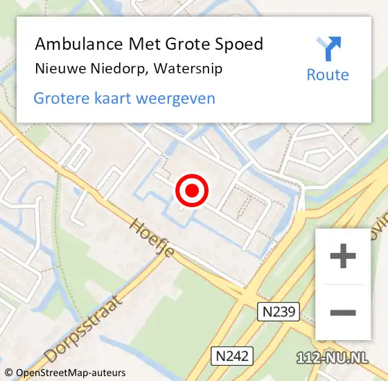 Locatie op kaart van de 112 melding: Ambulance Met Grote Spoed Naar Nieuwe Niedorp, Watersnip op 15 juni 2021 07:22