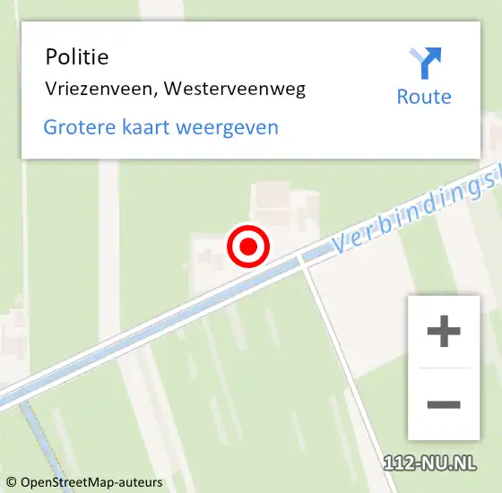 Locatie op kaart van de 112 melding: Politie Vriezenveen, Westerveenweg op 15 juni 2021 07:55