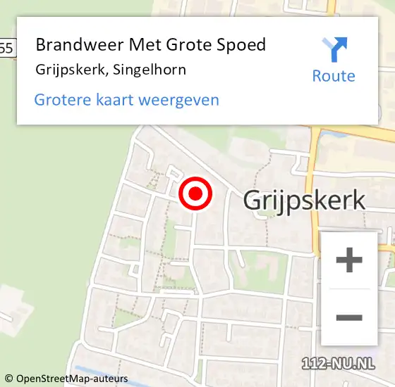 Locatie op kaart van de 112 melding: Brandweer Met Grote Spoed Naar Grijpskerk, Singelhorn op 15 juni 2021 08:15