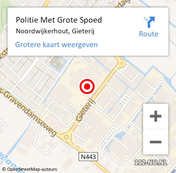 Locatie op kaart van de 112 melding: Politie Met Grote Spoed Naar Noordwijkerhout, Gieterij op 15 juni 2021 08:48