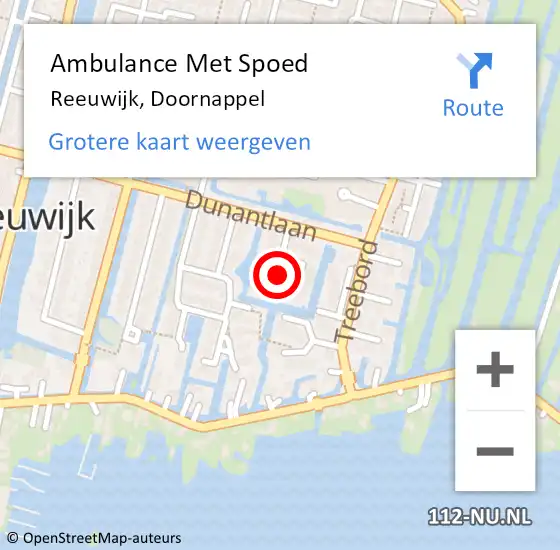 Locatie op kaart van de 112 melding: Ambulance Met Spoed Naar Reeuwijk, Doornappel op 15 juni 2021 09:06