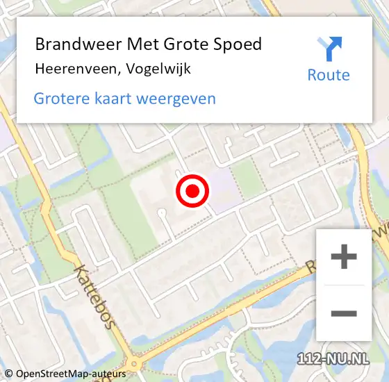 Locatie op kaart van de 112 melding: Brandweer Met Grote Spoed Naar Heerenveen, Vogelwijk op 15 juni 2021 09:16