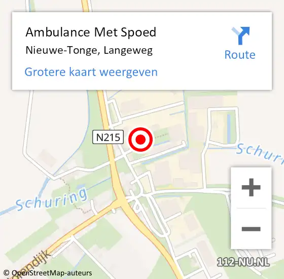 Locatie op kaart van de 112 melding: Ambulance Met Spoed Naar Nieuwe-Tonge, Langeweg op 15 juni 2021 09:20