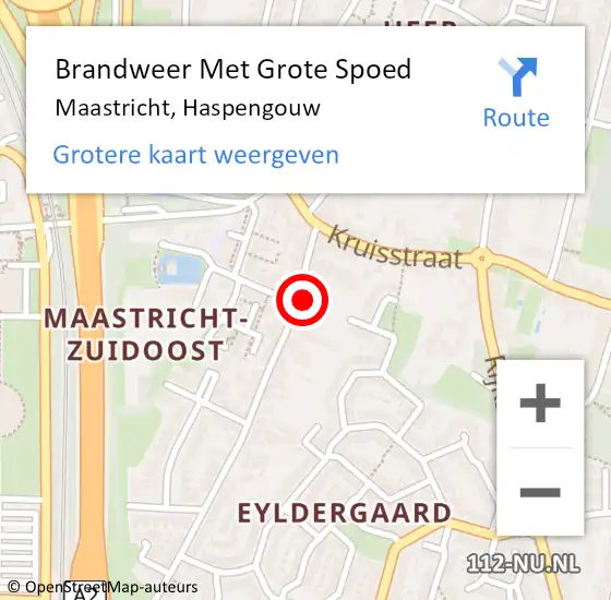 Locatie op kaart van de 112 melding: Brandweer Met Grote Spoed Naar Maastricht, Haspengouw op 15 juni 2021 09:36