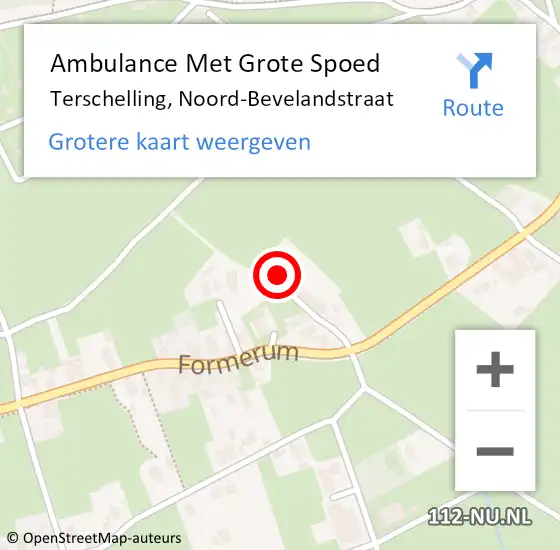 Locatie op kaart van de 112 melding: Ambulance Met Grote Spoed Naar Terschelling op 15 juni 2021 09:54