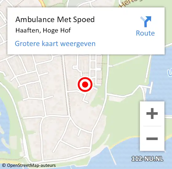 Locatie op kaart van de 112 melding: Ambulance Met Spoed Naar Haaften, Hoge Hof op 15 juni 2021 10:06