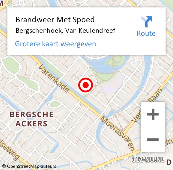 Locatie op kaart van de 112 melding: Brandweer Met Spoed Naar Bergschenhoek, Van Keulendreef op 15 juni 2021 10:10