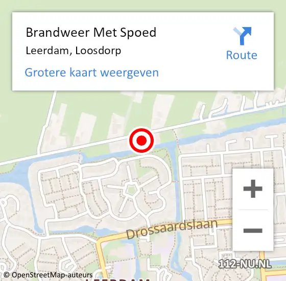 Locatie op kaart van de 112 melding: Brandweer Met Spoed Naar Leerdam, Loosdorp op 15 juni 2021 10:26