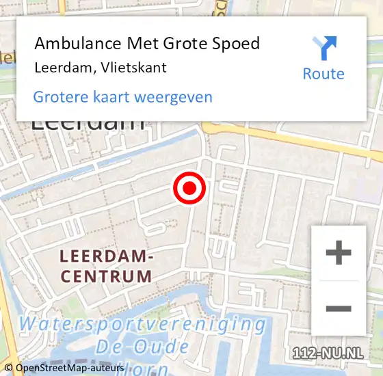 Locatie op kaart van de 112 melding: Ambulance Met Grote Spoed Naar Leerdam, Vlietskant op 15 juni 2021 10:40