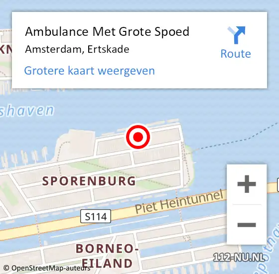 Locatie op kaart van de 112 melding: Ambulance Met Grote Spoed Naar Amsterdam, Ertskade op 15 juni 2021 11:17