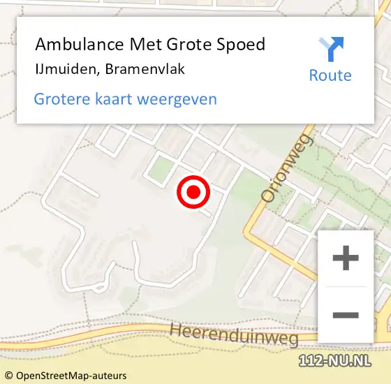 Locatie op kaart van de 112 melding: Ambulance Met Grote Spoed Naar IJmuiden, Bramenvlak op 15 juni 2021 11:35