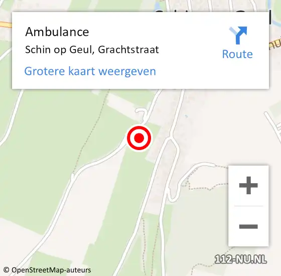 Locatie op kaart van de 112 melding: Ambulance Schin op Geul, Grachtstraat op 13 juni 2014 11:46