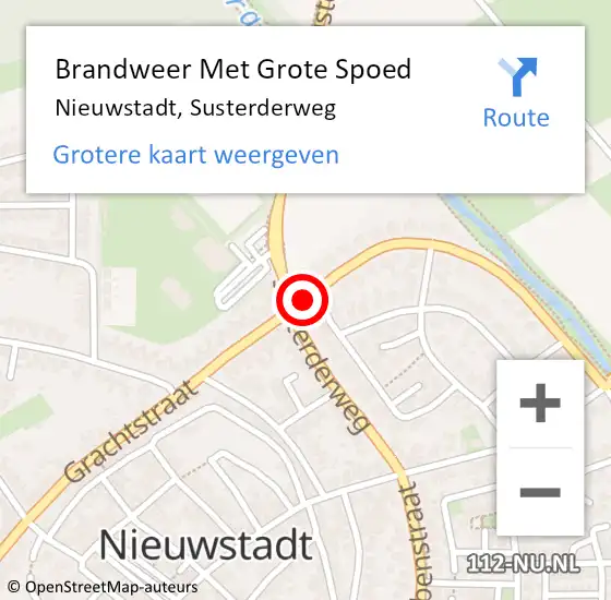 Locatie op kaart van de 112 melding: Brandweer Met Grote Spoed Naar Nieuwstadt, Susterderweg op 15 juni 2021 13:23