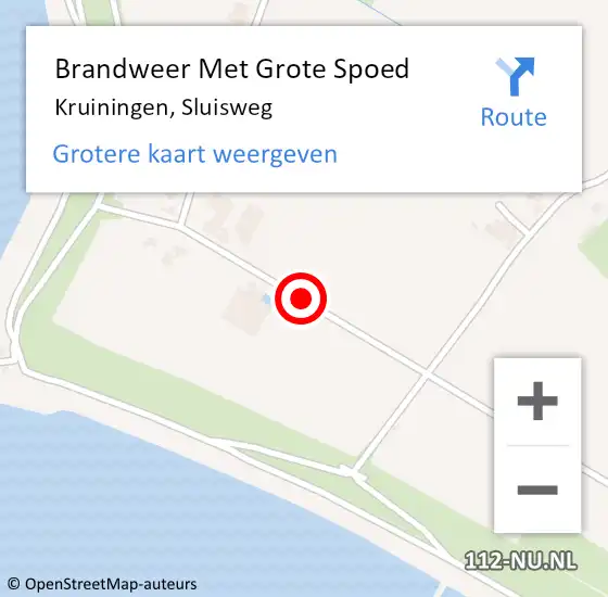 Locatie op kaart van de 112 melding: Brandweer Met Grote Spoed Naar Kruiningen, Sluisweg op 15 juni 2021 14:18