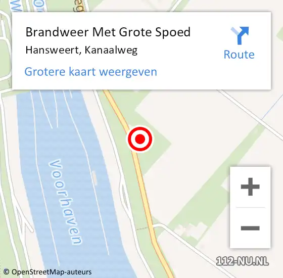 Locatie op kaart van de 112 melding: Brandweer Met Grote Spoed Naar Hansweert, Kanaalweg op 15 juni 2021 14:19