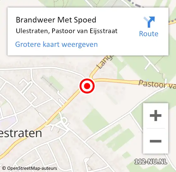 Locatie op kaart van de 112 melding: Brandweer Met Spoed Naar Ulestraten, Pastoor van Eijsstraat op 15 juni 2021 14:19