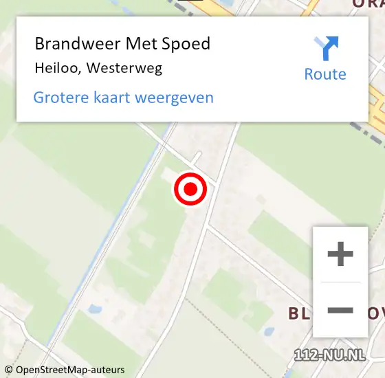 Locatie op kaart van de 112 melding: Brandweer Met Spoed Naar Heiloo, Westerweg op 15 juni 2021 14:22