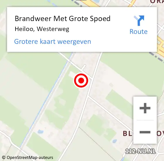 Locatie op kaart van de 112 melding: Brandweer Met Grote Spoed Naar Heiloo, Westerweg op 15 juni 2021 14:41