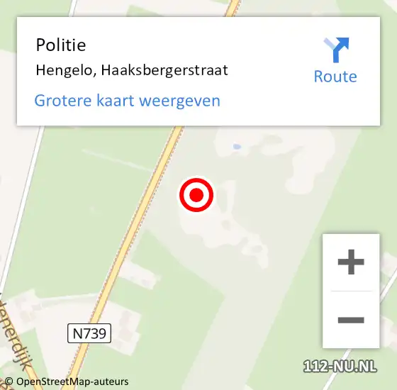 Locatie op kaart van de 112 melding: Politie Hengelo, Haaksbergerstraat op 15 juni 2021 15:14