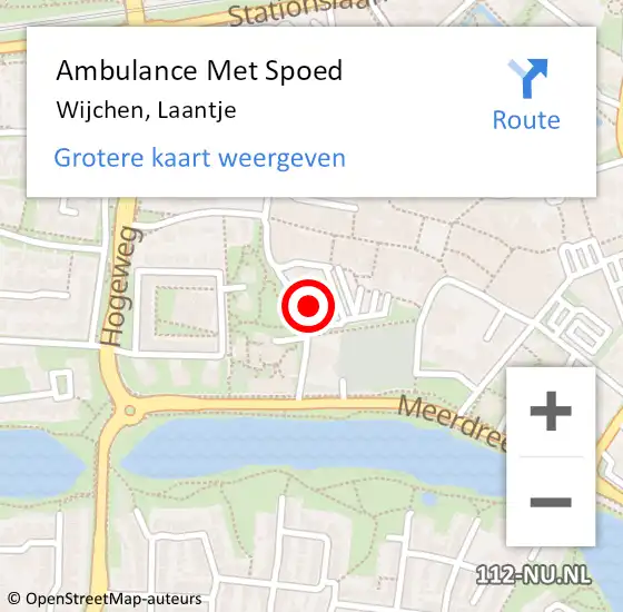 Locatie op kaart van de 112 melding: Ambulance Met Spoed Naar Wijchen, Laantje op 15 juni 2021 15:15