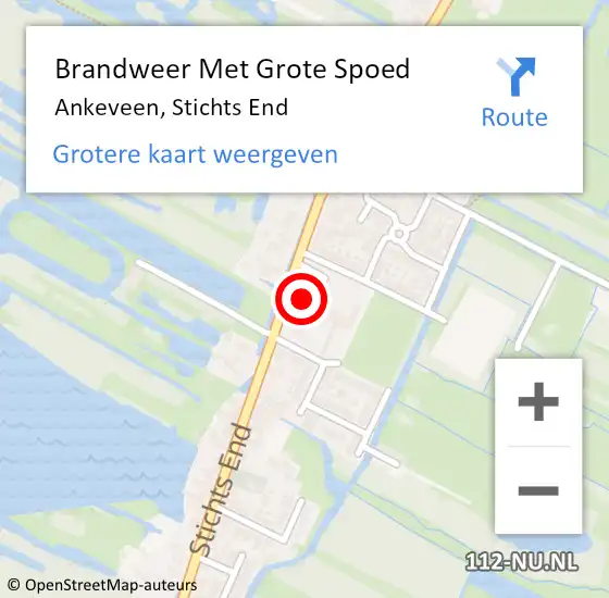 Locatie op kaart van de 112 melding: Brandweer Met Grote Spoed Naar Ankeveen, Stichts End op 15 juni 2021 15:38