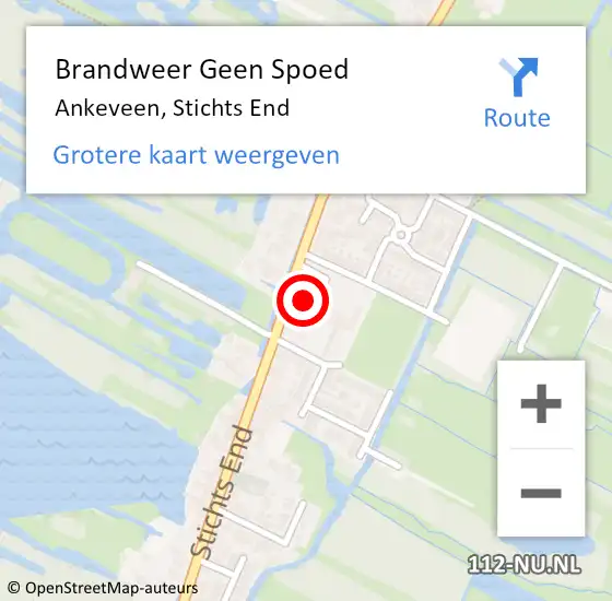 Locatie op kaart van de 112 melding: Brandweer Geen Spoed Naar Ankeveen, Stichts End op 15 juni 2021 15:40