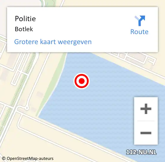 Locatie op kaart van de 112 melding: Politie Botlek op 15 juni 2021 15:53