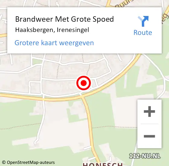 Locatie op kaart van de 112 melding: Brandweer Met Grote Spoed Naar Haaksbergen, Irenesingel op 15 juni 2021 16:06