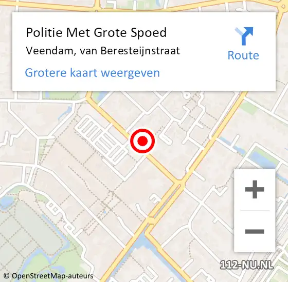 Locatie op kaart van de 112 melding: Politie Met Grote Spoed Naar Veendam, van Beresteijnstraat op 15 juni 2021 16:26